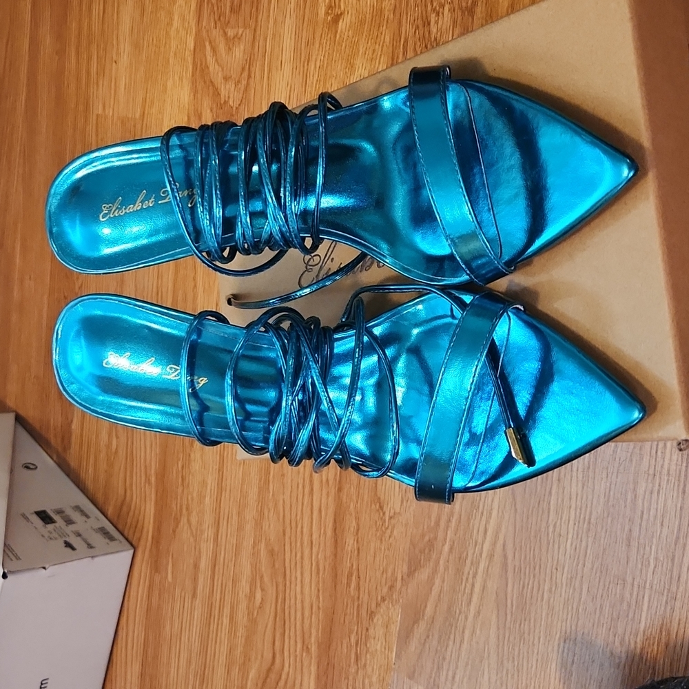 Ocean Blue Tie Up Heels